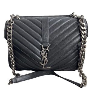 Stylish Black Quilted Shoulder Bag with Chain by Yves Saint Laurent